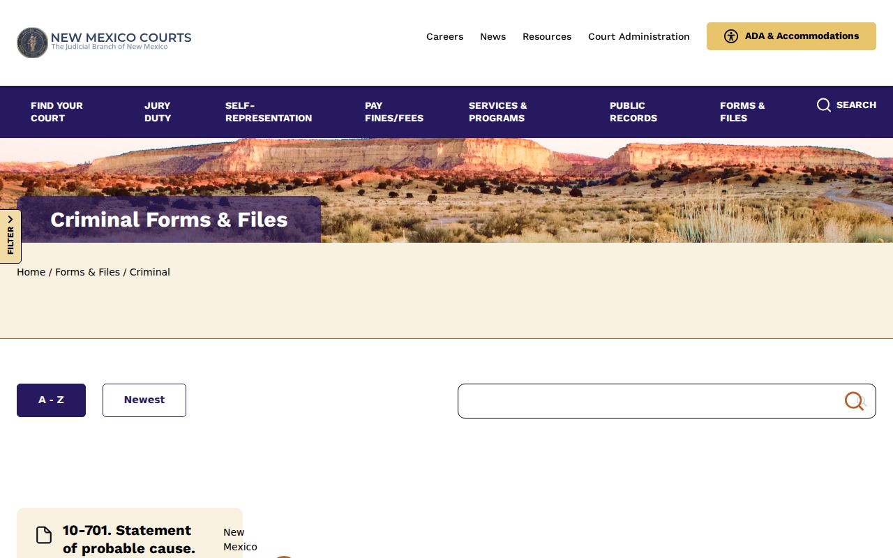 New Mexico bench warrant and criminal forms for Chaves County bench warrant records